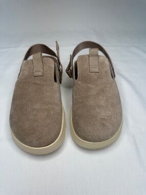 Sorel Taupe Suede Slip-On Clogs with Back Strap